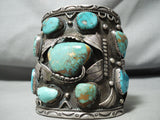 Native American 300 Grams Big Best Vintage Men's Navajo Turquoise Sterling Silver Bracelet-Nativo Arts