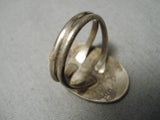 Rare Vintage Native American Hopi Navajo Sterling Silver All Silver Ring-Nativo Arts