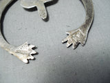 Important Ambrose Linoln Vintage Native American Navajo Sterling Silver Squash Blossom Necklace-Nativo Arts