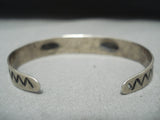 Early 1900's Vintage Native American Navajo Whirling Logs Sterling Silver Bracelet-Nativo Arts
