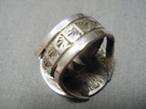 Spectacular Huge Sterling Silver 1928 Quarter Ring-Nativo Arts