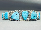 Marie Thomson Vintage Native American Navajo Sleeping Beauty Turquoise Sterling Silver Bracelet-Nativo Arts
