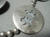 Rare Longer Vintage Native American Navajo Hand Tooled Sterling Silver Necklace-Nativo Arts