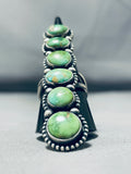 The Tallest Vintage Native American Navajo Damale Turquoise Sterling Silver Ring-Nativo Arts