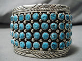 Quality Modernistic Native American Navajo Chris Francisco Turquoise Sterling Silver Bracelet-Nativo Arts