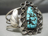 Exceedingly Rare Vintage Native American Navajo Last Chance Turquoise Sterling Silver Bracelet-Nativo Arts