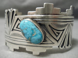 High Grade Vintage Native American Navajo Carico Lake Turquoise Sterling Silver Bracelet-Nativo Arts