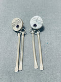Exceptional Vintage Native American Navajo Sterling Silver Sunface Earrings-Nativo Arts