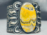 One Of The Most Unique Ever Native American Navajo Honeybee Jasper Sterling Silver Bracelet-Nativo Arts