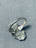 Wonderful Vintage Native American Zuni Blue Gem Turquoise Sterling Silver Ring-Nativo Arts