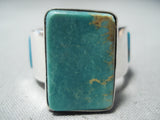 Exceptional Vintage Native American Navajo Royston Turquoise Sterling Silver Ring Old-Nativo Arts