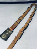 Very Rare Bursting Star Vintage Native American Navajo Turquoise Sterling Silver Concho Belt Old-Nativo Arts