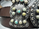 Master Darryl Becenti Vintage Native American Navajo Green Turquoise Sterling Silver Concho Belt-Nativo Arts