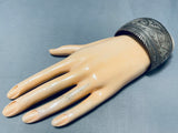 Native American Waves Of Water Vintage Navajo Hand Tooled Sterling Silver Bracelet-Nativo Arts