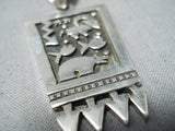 Amazing Santo Domingo Native American Sterling Silver 14k Gold Pendant-Nativo Arts