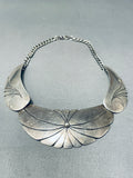 One Of The Best Vintage Native American Navajo Cleopatra Sterling Silver Necklace-Nativo Arts