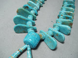 One Of Best #8 Turquoise Slab Vintage Native American Navajo Sterling Silver Necklace-Nativo Arts