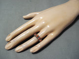 Beautiful Navajo Coral Sterling Silver Ring Native American-Nativo Arts