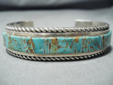 Tremendous Vintage Native American Navajo Turquoise Sterling Silver Bracelet Old-Nativo Arts