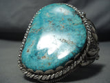 One Of The Biggest Craziest Vintage Native American Navajo Turquoise Sterling Silver Bracelet-Nativo Arts