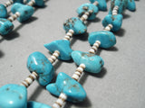 Amazing Vintage Navajo Persin Turquoise Nugget Native American Necklace Old-Nativo Arts