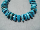 Stunning Vintage Native American Navajo Old Kingman Turquoise Sterling Silver Necklace-Nativo Arts