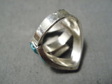 Important Don Dewa Vintage Native American Zuni Turquoise Sterling Silver Ring-Nativo Arts