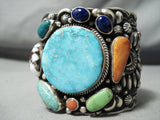 Important Best Native American Navajo Darrell Becenti Turquoise Sterling Silver Bracelet-Nativo Arts