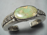 Important Thick 3d Vintage Native American Navajo Royston Turquoise Sterling Silver Bracelet-Nativo Arts