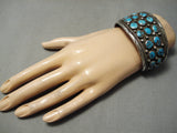 One Of The Best Vintage Native American Navajo Blue Turquoise Sterling Silver Wave Bracelet-Nativo Arts
