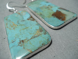 Vibrant Santo Domingo Royston Turquoise Sterling Silver Earrings Native American-Nativo Arts