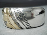Authentic Vintage Native American Navajo Thomas Singer Gold Sterling Silver Bracelet-Nativo Arts