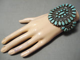 One Of The Best Vintage Native American Navajo Caerico Lake Turquoise Sterling Silver Bracelet-Nativo Arts