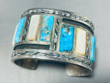 One Of The Best Vintage Native American Navajo Turquoise Channel Sterling Silver Bracelet-Nativo Arts