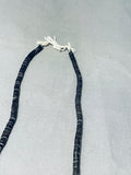 Native American Very Rare Vintage Santo Domingo All Blask Heishi Necklace Old-Nativo Arts