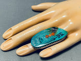 Native American One Of The Most Intricate Vintage Zuni Turquoise Sterling Silver Ring-Nativo Arts