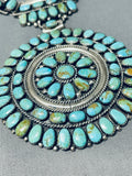 Important 106 Gram Vintage Native American Navajo Green Turquoise Sterling Silver Necklace-Nativo Arts