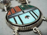 Important Vintage Native American Navajo Ernest Benally Turquoise Sterling Silver Necklace-Nativo Arts