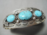 Astonishing Vintage Native American Navajo Carico Lake Turquoise Sterling Silver Bracelet-Nativo Arts