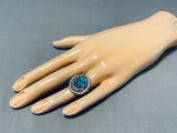 Amazing Authentic Vintage Native American Navajo Rare Mine Turquoise Sterling Silver Ring-Nativo Arts