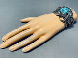 Museum Quality Vintage Native American Navajo Blue Diamond Turquoise Sterling Silver Bracelet-Nativo Arts