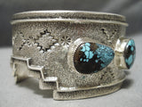 Important Vintage Native American Navajo Arviso Last Chance Turquoise Sterling Silver Bracelet-Nativo Arts