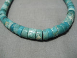 Amazing Vintage Navajo Turquoise Heishi Native American Sterling Silver Necklace-Nativo Arts