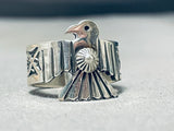 Precise Detailed Vintage Native American Navajo Sterling Silver Bird Ring-Nativo Arts