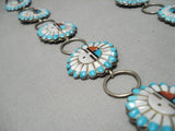 One Of The Most Detailed Vintage Zuni Native American Turquoise Concho Belt Old-Nativo Arts