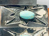 Very Rare Starbursting Vintage Native American Navajo Turquoise Sterling Silver Concho Belt-Nativo Arts