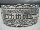 Important Native American Navajo Tillie Jon Detailed Sterling Silver Bracelet-Nativo Arts