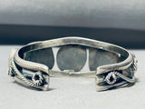 Very Rare Moss Turquoise Vintage Native American Navajo Sterling Silver Bracelet-Nativo Arts