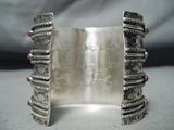 Colossal Signed Coral Snake Eyes Native American Zuni Sterling Silver Bracelet-Nativo Arts