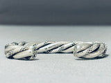 Heavy Coiled Vintage Native American Navajo Hand Woven Sterling Silver Bracelet-Nativo Arts